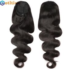 Brazilian Hair Magic Paste PonyTail Human Hair Extension Body Wave Natural Black, used for sale  Shipping to South Africa