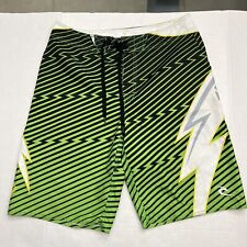 Shorts de tabuleiro Mick Fanning Rip Curl Lightning Bolt amarelo e preto 32 masculino comprar usado  Enviando para Brazil