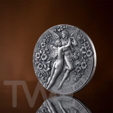 Eros and Psyche Celestial Beauty 2 oz Antique finish Silver Coin Cameroon 2024 for sale  Shipping to South Africa