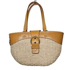 Bolsa de ombro MIU MIU cesta de couro e tecido alça dupla designer de vime comprar usado  Enviando para Brazil