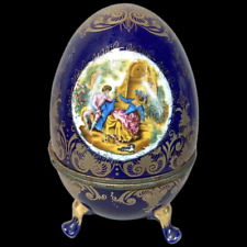 Jarro vaidade vintage francês Louis XVI porcelana azul royal com ouro comprar usado  Enviando para Brazil