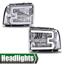 Faróis de LED DRL lente transparente cromados adequados para 2005-2007 Ford F250 F350 Super Duty comprar usado  Enviando para Brazil