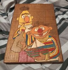 Bert And Ernie Sesame Street Hand Made Hand Carved Vintage Wood  10x7 for sale  Shipping to South Africa