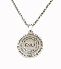 Collar Colgante Plateado Medallón Yeshua Nombres de Dios segunda mano  Embacar hacia Argentina
