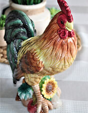 FITZ & FLOYD Large ROOSTER With SUNFLOWER FIGURINE MINT CONDITION 11 3/4" Tall for sale  Burton