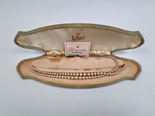 Vintage Lotus Simulated Pearls Beige Graduated Double String in Box 40cm Used for sale  WORTHING