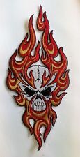 Embroidered flame skull for sale  Shipping to Ireland