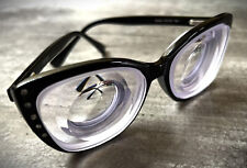 Black Cat Eyes High Myopic Glasses -40.00 Very Thick Biconcave Myodisc Lenses segunda mano  Embacar hacia Argentina