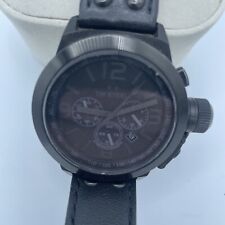 Reloj para hombre TW Steel TW843 con correa de cuero cronógrafo negro y negro. Disco LOOK AT. segunda mano  Embacar hacia Argentina