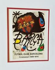 Joan Miro "Futbol Club Barcelona" Poster Print Matted Offset Lithograph 1980 for sale  Shipping to Canada