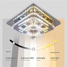 11.8" Modern Crystal Chandelier Dimmable LED Light Fitting Ceiling Square , used for sale  Shipping to South Africa