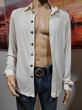 Camisa masculina Giorgio Armani Le Collezioni casual elástica com botão tamanho P marfim #W8 comprar usado  Enviando para Brazil