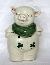 Shawnee USA Pottery Smiley Pig Cookie Jar Shamrock Green Scarf for sale  Greer
