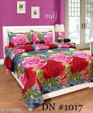 Sábana de cama doble algodón con estampado de flor rosa con 2 fundas de almohada R3 segunda mano  Embacar hacia Argentina