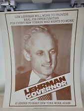 Cartel político gobernador Lehrham 23" x 19" de colección 1982 n.y segunda mano  Embacar hacia Argentina