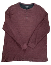 Structure Sweater Mens 2XL Slim Fit Burgundy Henley Long Sleeve Pullover Shirt for sale  Shipping to South Africa