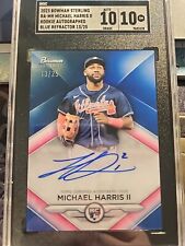 2023 Bowman Sterling Michael Harris II Rookie Auto Blue Refractor 13/25 Graded for sale  Shipping to South Africa