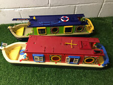 2 x Sylvanian Families rose Canal Boat not complete Blue Red Yellow houseboat for sale  Shipping to South Africa