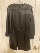 3 4 length black leather coat for sale  San Francisco