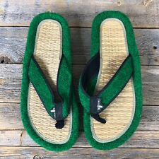 Sandálias Sanuk Masculinas 9 Verde Marrom Grama Madeira Gramado Flip Flop Praia Outdoor Casual, usado comprar usado  Enviando para Brazil