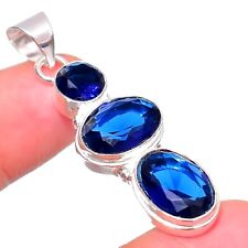 Blue Tanzanite Gemstone Handmade 925 Sterling Silver Jewelry Pendant 2.25" for sale  Shipping to South Africa