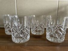 Used, Set of 4 vintage heavy crystal whisky tumbler glasses 4”  for sale  Shipping to South Africa