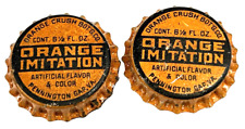 Pair Vintage ORANGE CRUSH Bottle Caps Cork Lined Pennington Gap Va. for sale  Shipping to South Africa