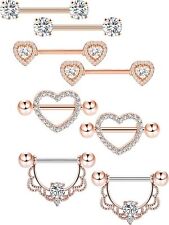 Kit de piercing 8 peças/conjunto anéis de mamilo aço cirúrgico escudo de barra joias corporais comprar usado  Enviando para Brazil