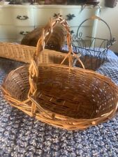 Antiga cesta de coleta de mercado francesa com cabo ~ salgueiro bege mel ~ 13"" comprar usado  Enviando para Brazil