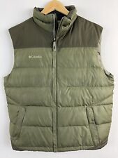 Columbia Mens Down Puffer Vest Size Large Green Full Zip Sleeveless Jacket for sale  New Milford