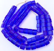  Vintage Fine Czech Crystal Russian blue Faceted Glass African Trade beads  for sale  Shipping to Canada