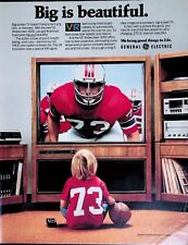 Ge Big Screen Tv Widescreen 3000 Football #73 1980S Ad Vtg Print Ad 13X10 for sale  Shipping to South Africa