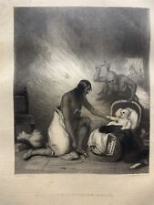 Anti 1860s Steel Engraving North American Indians.  Conflict. for sale  Shipping to South Africa