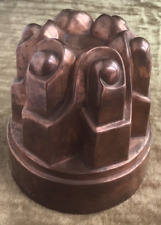 Molde antigo de pudim de geléia de cobre forrado de estanho Art Deco feito à mão #391 5,5” de altura comprar usado  Enviando para Brazil