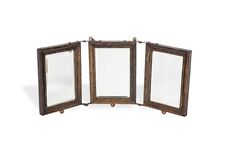 Antique Victorian Oak Tri-Fold Barber Wall or Vanity Travel Mirror circa 1910 for sale  Shipping to South Africa