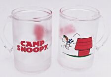 2 Vintage Snoopy Freezer Mugs Camp Plastic Double Wall Gel Insulated Peanuts for sale  Shipping to South Africa