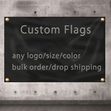 Custom Flag Banner With Various Sizes Patterns Printing Polyester 4 Grommets, used for sale  Shipping to South Africa