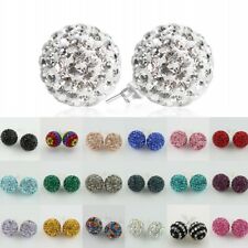 1 par de brinco checo cristal discoteca bola cravejado prata brilho 4mm 6mm 8mm 10mm 12mm comprar usado  Enviando para Brazil