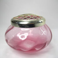 Ornamento decorativo in vetro rosa/posy rosa chiaro senza marchio con griglia in metallo  usato  Spedire a Italy