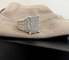 Anel David Yurman prata esterlina 925 Wheaton Pave diamantes 16x12mm tamanho 7 comprar usado  Enviando para Brazil
