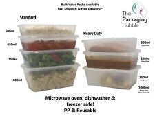 Plastic Food Containers with lids Takeaway Microwave Freezer Safe Storage Boxes, used for sale  Shipping to South Africa