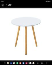 Mesa lateral redonda branca HANGYUAN pequena mesa final para sala de estar suporte noturno f... comprar usado  Enviando para Brazil