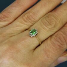 9ct Gold Emerald Diamond Ring Size 7 1/4 - O, used for sale  Shipping to South Africa