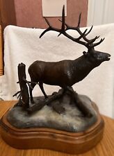 Elk Bronze sculpture  By Patrick Love “ Downfall Bugler” 1985 for sale  Shipping to South Africa
