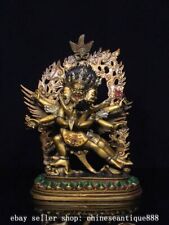 Pinturas de bronce budismo tibetano de 11,8" estatua de Buda Yamantaka Yama Dharmaraja, usado segunda mano  Embacar hacia Argentina