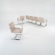 1984 Conjunto de seis cadeiras Mies van der Rohe para Knoll barra plana Brno tecido cinza comprar usado  Enviando para Brazil