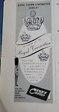 1953 Winey Creations Corona Prendedor Pendientes Corona Conjunto Vintage Joyería Anuncio segunda mano  Embacar hacia Argentina