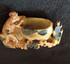 Vintage Chinese Hand Carved Soapstone Inkwell Sculpture 4 Inches Long, used for sale  Shipping to South Africa