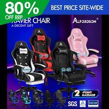 ALFORDSON Gaming Stuhl mit 2-Punkt Massage Bürostuhl mit Fußstütze comprar usado  Enviando para Brazil