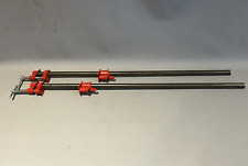 Used, 2 Vintage 34" Pipe Bar Clamps - 1/2" Red Pipe Clamps - Good Condition for sale  Shipping to South Africa